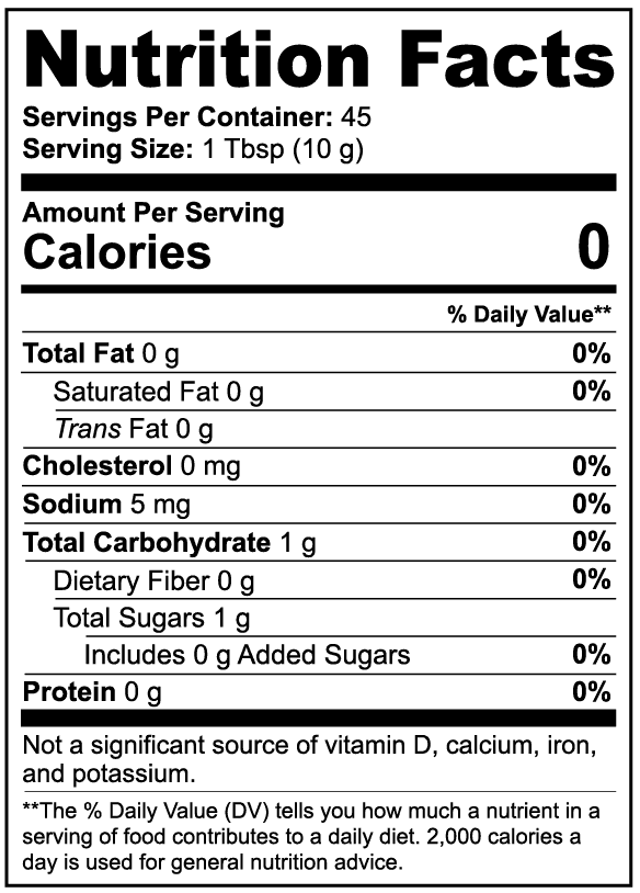 Manuka Honey Coffee 16oz nutritional facts
