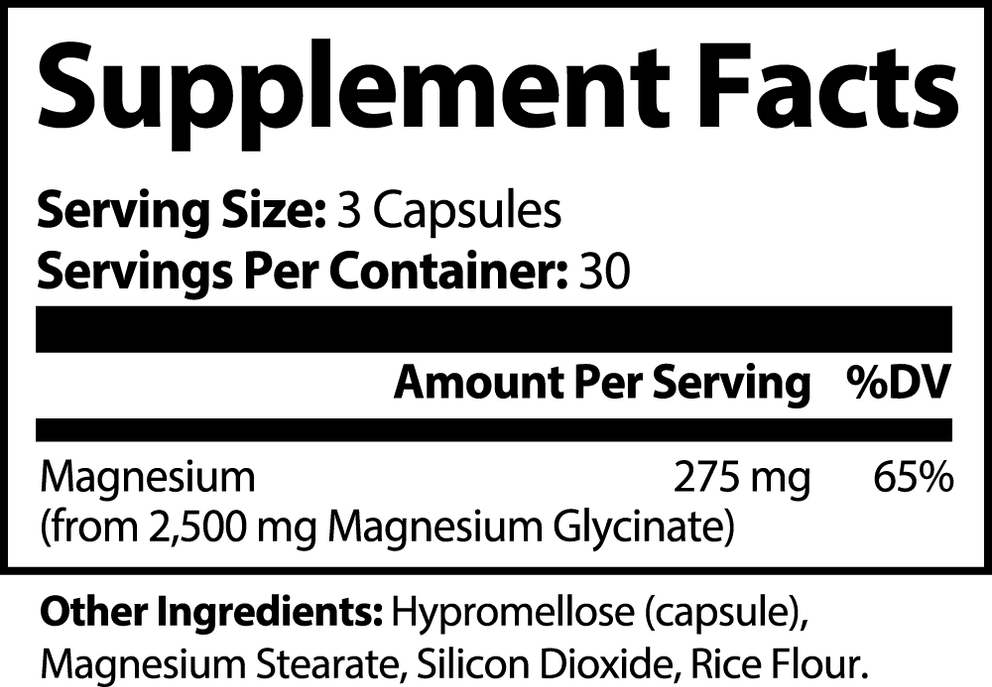 Magnesium Glycinate nutritional facts