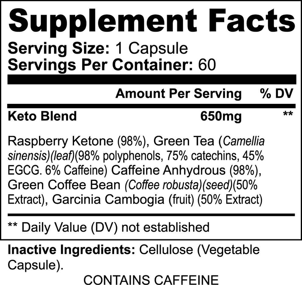 Keto-5 nutritional facts