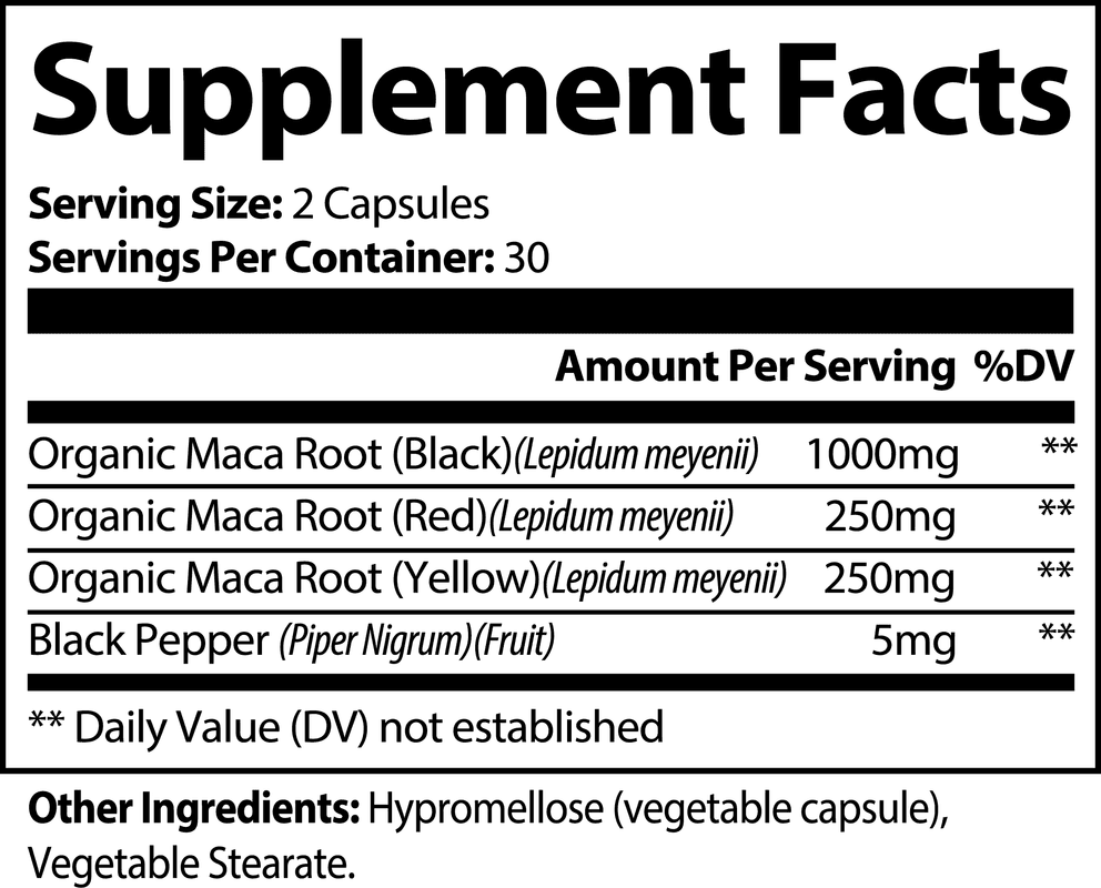 Maca Plus  nutritional facts