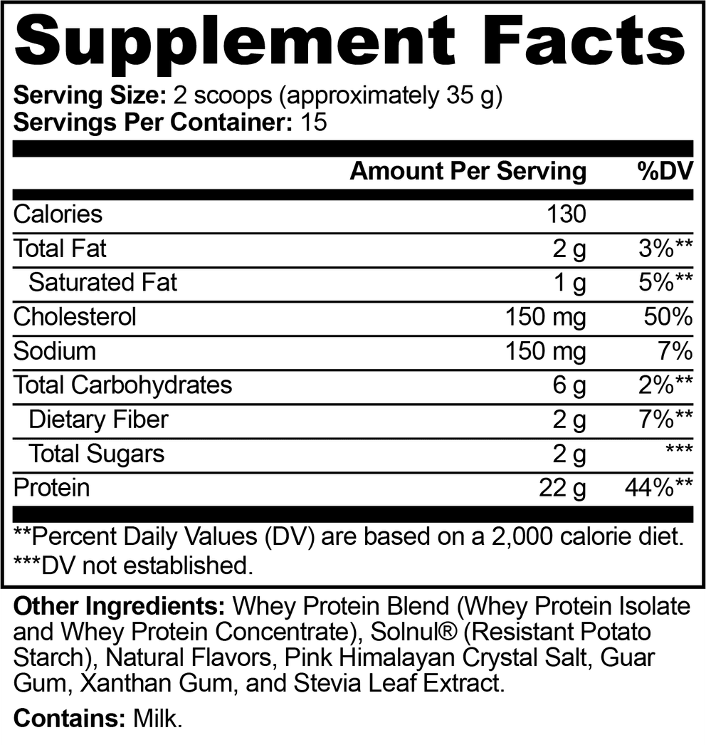 Performance Whey Protein Blend (Chocolate) nutritional facts