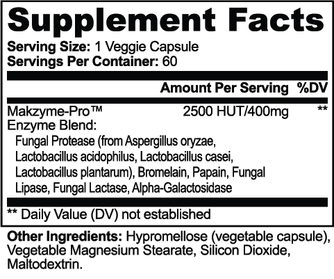 Digestive Enzyme Pro Blend nutritional facts