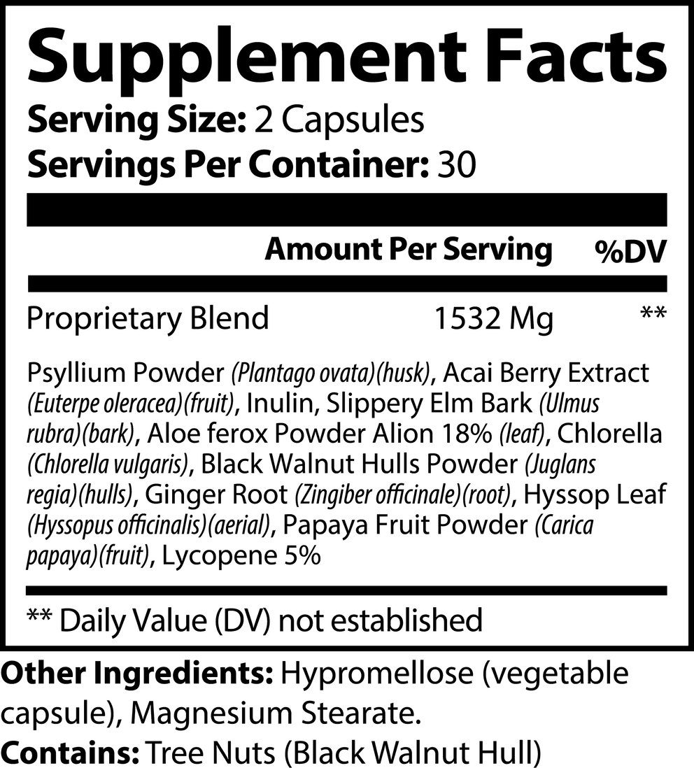 Max Detox (Acai detox) nutritional facts