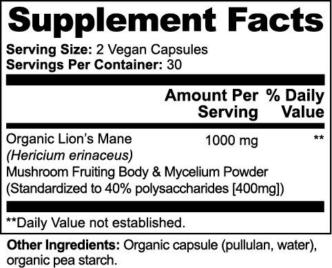 Lion's Mane Mushroom nutritional facts