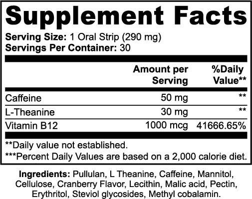 Energy Strips nutritional facts