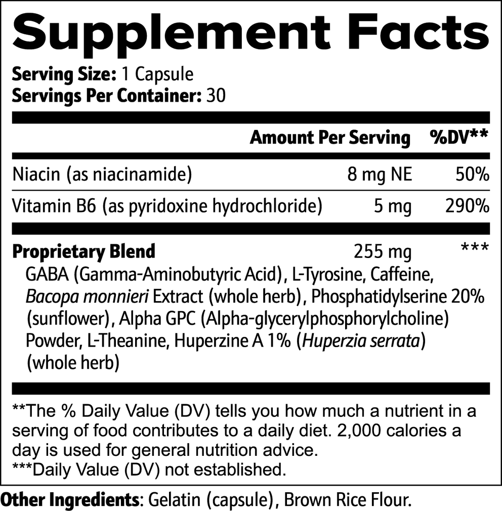 Cognitive Support nutritional facts