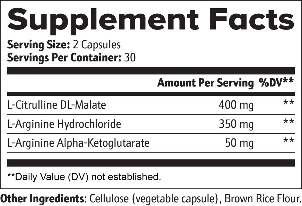 Nitric Oxide nutritional facts