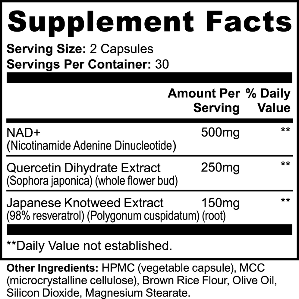 NAD+ nutritional facts