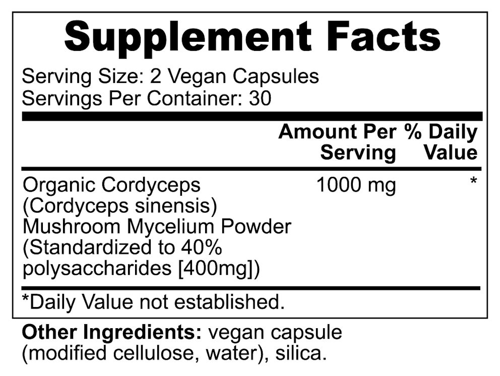 Cordyceps Mushroom nutritional facts