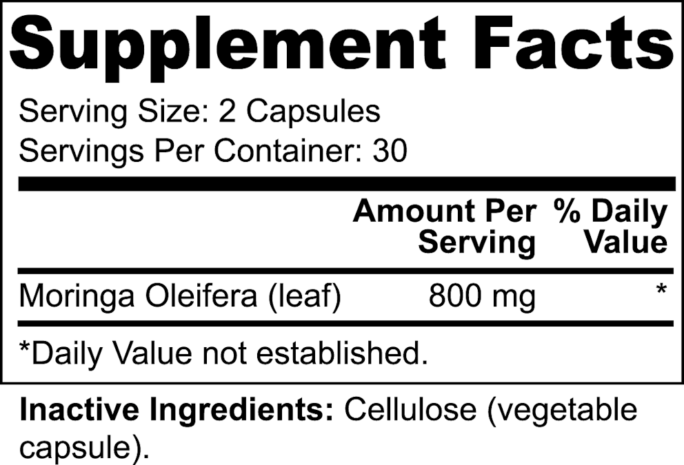 Moringa Pure nutritional facts