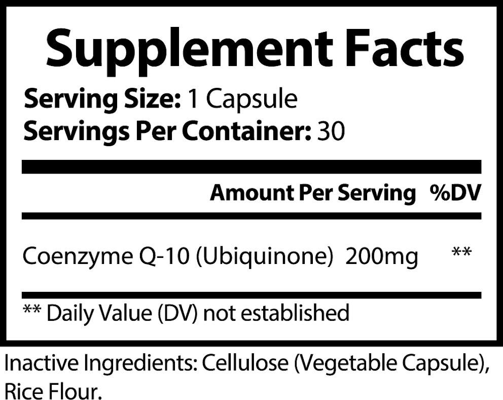 CoQ10 Ubiquinone nutritional facts